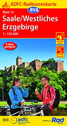 ADFC-Radtourenkarte 13 Saale /Westliches Erzgebirge 1:150.000, reiß- und wetterfest, E-Bike geeignet, GPS-Tracks Download (ADFC-Radtourenkarte 1:150.000, Band 13)