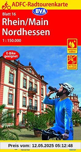 ADFC-Radtourenkarte 16 Rhein/Main Nordhessen 1:150.000, reiß- und wetterfest, GPS-Tracks Download (ADFC-Radtourenkarte 1:150000)