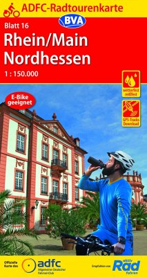 ADFC-Radtourenkarte 16 Rhein/Main Nordhessen 1:150.000, reiß- und wetterfest, GPS-Tracks Download von BVA BikeMedia