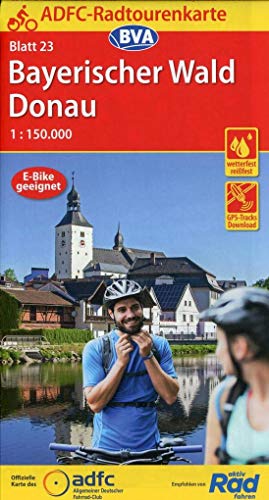 ADFC-Radtourenkarte 23 Bayerischer Wald Donau 1:150.000, reiß- und wetterfest, E-Bike geeignet, GPS-Tracks Download (ADFC-Radtourenkarte 1:150.000, Band 23) von BVA Bielefelder Verlag