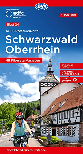 ADFC-Radtourenkarte 24 Schwarzwald Oberrhein 1:150.000, reiß- und wetterfest, E-Bike geeignet, GPS-Tracks Download, mit Bett+Bike Symbolen, mit ... (ADFC-Radtourenkarte 1:150.000, Band 24)