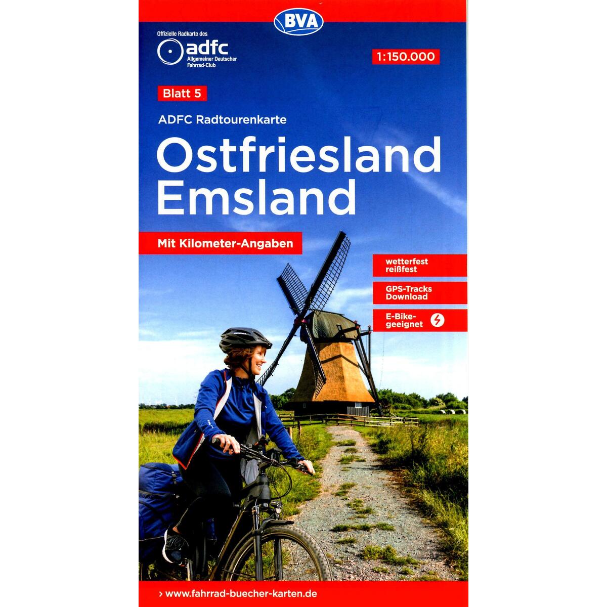 ADFC-Radtourenkarte 5 Ostfriesland / Emsland 1:150.000, reiß- und wetterfest, E-... ADFC-Radtourenkarte 5 Ostfriesland / Emsland 1:150.000, reiß- und wetterfest, E-... von BVA Bielefelder Verlag