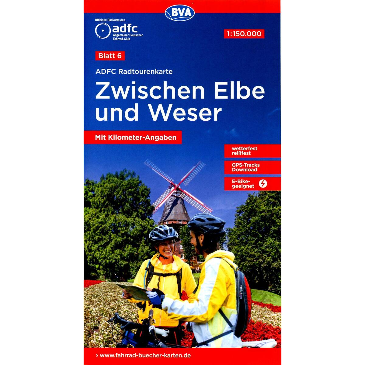 ADFC-Radtourenkarte 6 Zwischen Elbe und Weser 1:150.000, reiß- und wetterfest, E... ADFC-Radtourenkarte 6 Zwischen Elbe und Weser 1:150.000, reiß- und wetterfest, E... von BVA Bielefelder Verlag