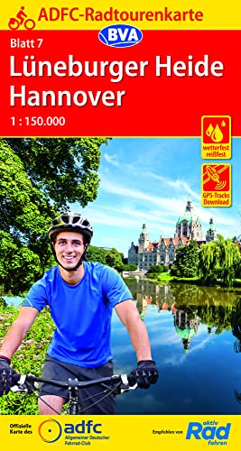 ADFC-Radtourenkarte 7 Lüneburger Heide /Hannover 1:150.000, reiß- und wetterfest, E-Bike geeignet, GPS-Tracks Download (ADFC-Radtourenkarte 1:150.000, Band 7)