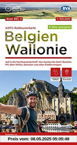 ADFC-Radtourenkarte BEL 2 Belgien Wallonie,1:150.000, reiß- und wetterfest, GPS-Tracks Download - E-Bike geeignet: Auf in die Nachbarlandschaft! Von ... Radfernwegen. (ADFC-Radtourenkarte 1:150000)