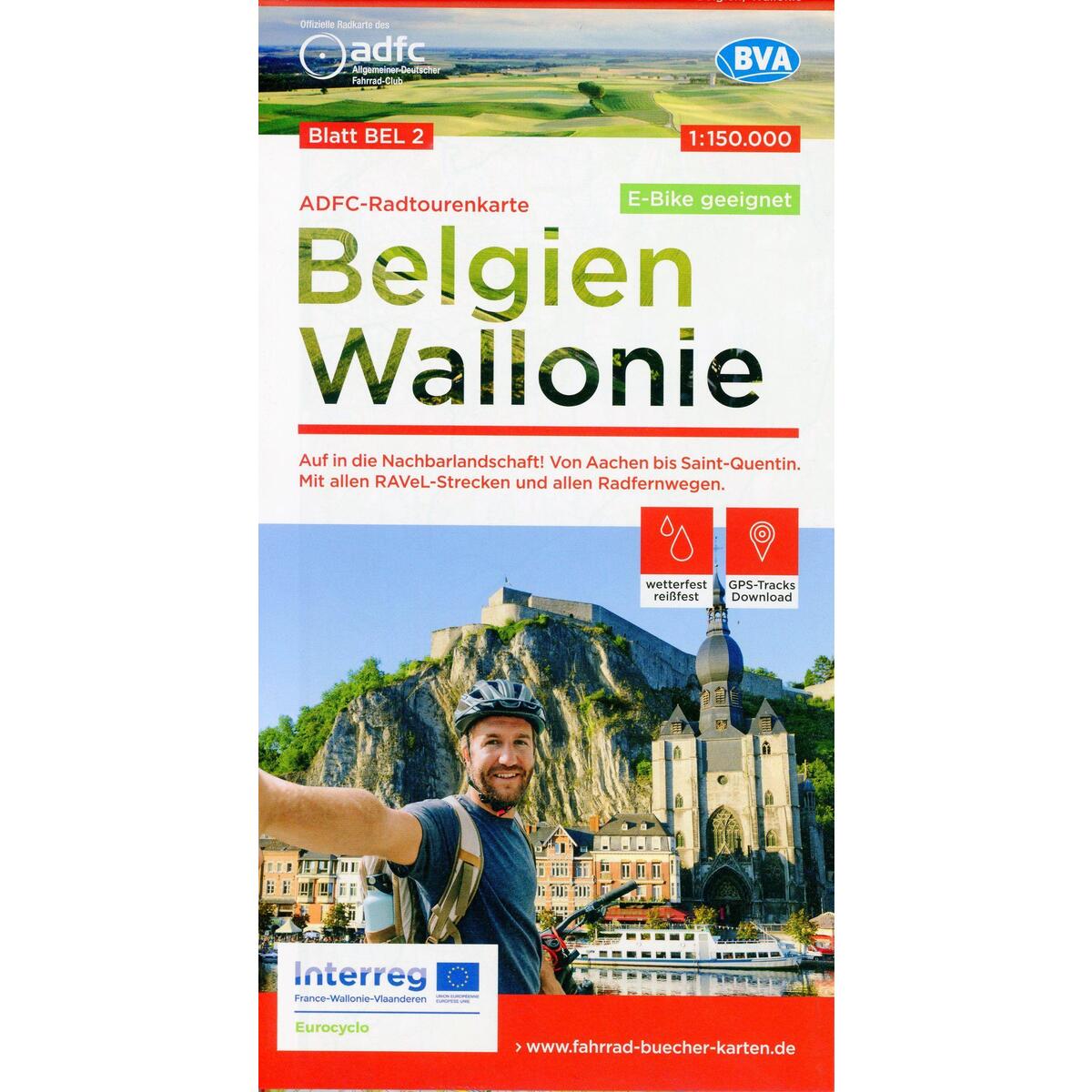 ADFC-Radtourenkarte BEL 2 Belgien Wallonie 1:150.000, reiß- und wetterfest, E-Bi... ADFC-Radtourenkarte BEL 2 Belgien Wallonie 1:150.000, reiß- und wetterfest, E-Bi... von BVA Bielefelder Verlag