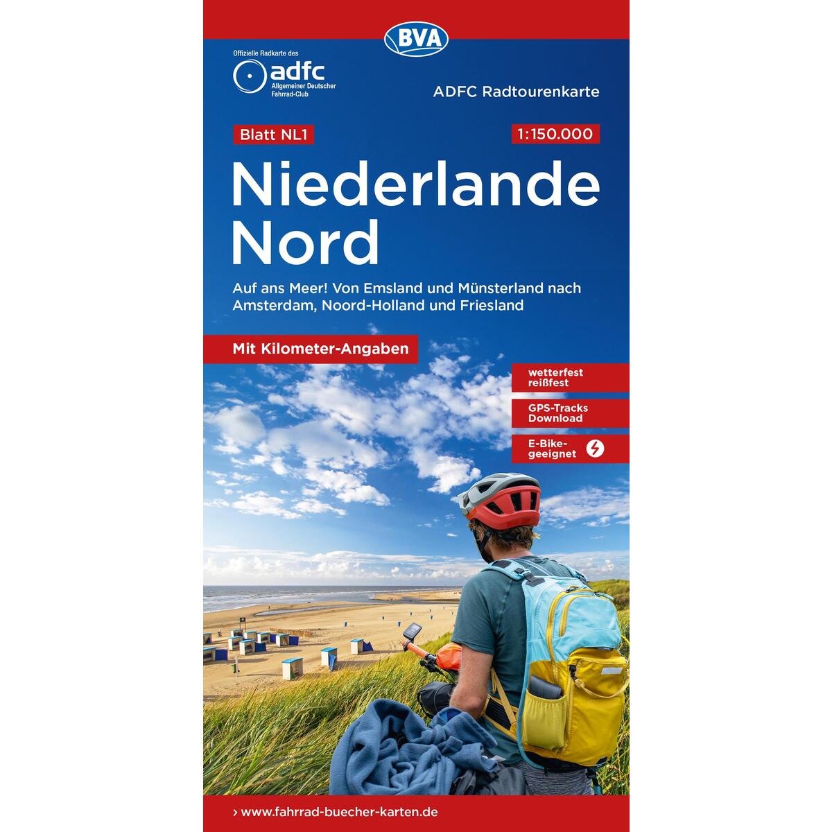 ADFC-Radtourenkarte NL 1 Niederlande Nord 1:150.000, reiß- und wetterfest, E-Bik... ADFC-Radtourenkarte NL 1 Niederlande Nord 1:150.000, reiß- und wetterfest, E-Bik... von BVA Bielefelder Verlag