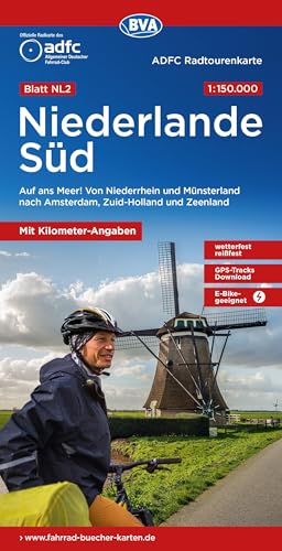 ADFC-Radtourenkarte NL 2 Niederlande Süd 1:150.000, reiß- und wetterfest, E-Bike geeignet, GPS-Tracks Download, mit Knotenpunkten, mit Bett+Bike ... und Zeeland (ADFC-Radtourenkarte 1:150.000)