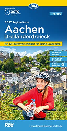 ADFC-Regionalkarte Aachen Dreiländereck, 1:75.000, reiß- und wetterfest, mit kostenlosem GPS-Download der Touren via BVA-website oder Karten-App: Mit ... Rauszeiten (ADFC-Regionalkarte 1:75000) von BVA BikeMedia