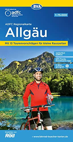 ADFC-Regionalkarte Allgäu 1:75.000, mit Tagestourenvorschlägen, reiß- und wetterfest, E-Bike-geeignet, GPS-Tracks-Download (ADFC-Regionalkarte 1:75000) von BVA BikeMedia