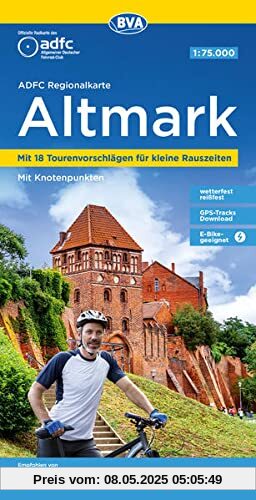 ADFC Regionalkarte Altmark, 1:75.000, mit Tagestourenvorschlägen, reiß- und wetterfest, E-Bike-geeignet, mit Knotenpunkten, GPS-Tracks Download (ADFC-Regionalkarte 1:75000)