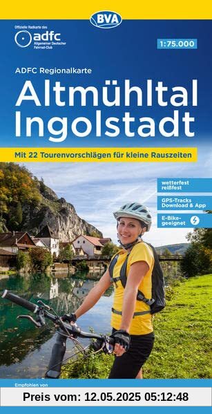 ADFC-Regionalkarte Altmühltal Ingolstadt, 1:75.000, mit Tagestourenvorschlägen, reiß- und wetterfest, GPS-Tracks Download (ADFC-Regionalkarte 1:75000)