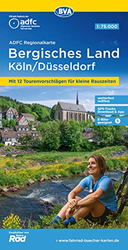 ADFC-Regionalkarte Bergisches Land Köln/Düsseldorf 1:75.000, reiß- und wetterfest, GPS-Tracks Download (ADFC-Regionalkarte 1:75000) von BVA BikeMedia