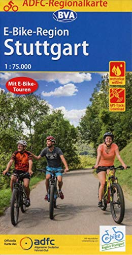 ADFC-Regionalkarte E-Bike-Region Stuttgart, 1:75.000, mit Tagestourenvorschlägen, reiß- und wetterfest, GPS-Tracks Download (ADFC-Regionalkarte 1:75000) von BVA Bielefelder Verlag