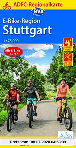 ADFC-Regionalkarte E-Bike-Region Stuttgart, 1:75.000, reiß- und wetterfest, mit GPS-Track Download (ADFC-Regionalkarte 1:75000)