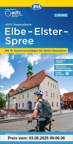 ADFC-Regionalkarte Elbe-Elster-Flaeming Skate, 1:75.000, reiß- und wetterfest, mit kostenlosem GPS-Download der Touren via BVA-website oder ... Rauszeiten (ADFC-Regionalkarte 1:75000)