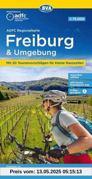 ADFC-Regionalkarte Freiburg und Umgebung 1:75.000, reiß- und wetterfest, GPS-Tracks Download (ADFC-Regionalkarte 1:75000)