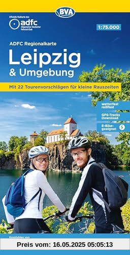 ADFC-Regionalkarte Leipzig und Umgebung, 1:75.000, mit Tagestourenvorschlägen, reiß- und wetterfest, E-Bike-geeignet, GPS-Tracks Download (ADFC-Regionalkarte 1:75000)