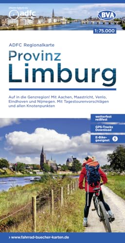 ADFC-Regionalkarte Limburg, 1:75.000, mit Tagestourenvorschlägen und allen Knotenpunkten, reiß- und wetterfest, E-Bike-geeignet, GPS-Tracks Download: ... und Nijmegen. (ADFC-Regionalkarte 1:75000) von BVA BikeMedia