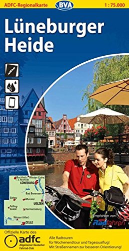 ADFC-Regionalkarte Lüneburger Heide mit Tagestouren-Vorschlägen, 1:75.000, reiß- und wetterfest, GPS-Tracks Download (ADFC-Regionalkarte 1:75000) von BVA BikeMedia GmbH