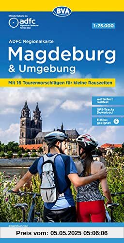 ADFC Regionalkarte Magdeburg & Umgebung mit Tourenvorschlägen, 1:75.000, reiß- und wetterfest, GPS-Tracks Download, E-Bike geeignet (ADFC-Regionalkarte 1:75000)