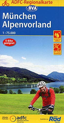 ADFC-Regionalkarte München Alpenvorland, 1:75.000, mit Tagestourenvorschlägen, reiß- und wetterfest, E-Bike-geeignet, GPS-Tracks Download (ADFC-Regionalkarte 1:75000) von BVA Bielefelder Verlag