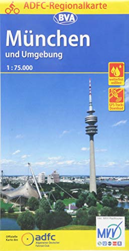 ADFC-Regionalkarte München und Umgebung, 1:75.000, mit Tagestourenvorschlägen, reiß- und wetterfest, E-Bike-geeignet, GPS-Tracks Download: Offizielle ... Fahrradclub (ADFC-Regionalkarte 1:75000) von BVA Bielefelder Verlag