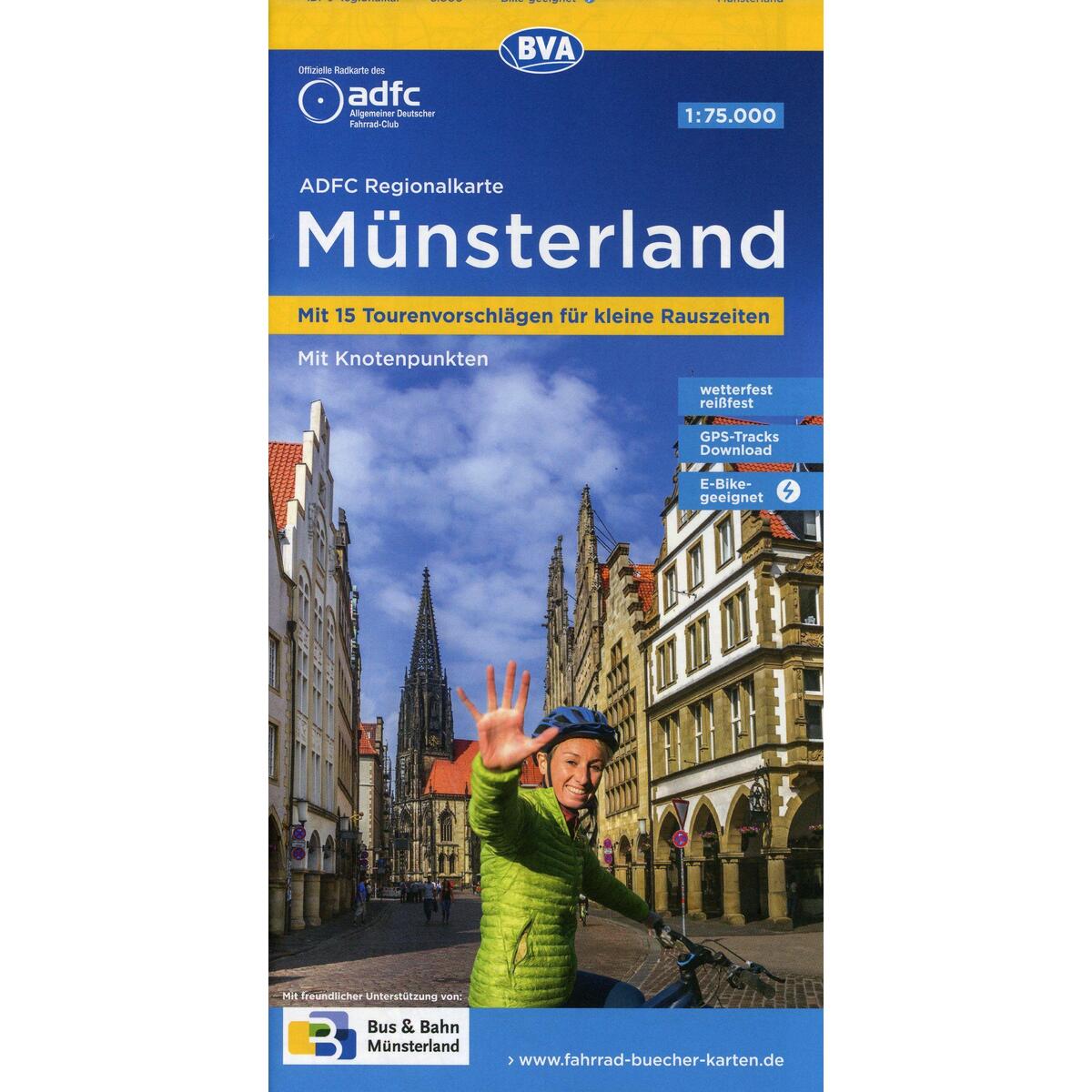 ADFC-Regionalkarte Münsterland, 1:75.000, mit Tagestourenvorschlägen, reiß- und ... ADFC-Regionalkarte Münsterland, 1:75.000, mit Tagestourenvorschlägen, reiß- und ... von BVA Bielefelder Verlag