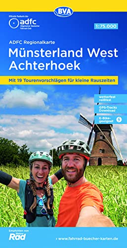 ADFC-Regionalkarte Münsterland West / Flusslandschaft Achterhoek, 1:75.000, mit Tagestourenvorschlägen, reiß- und wetterfest, E-Bike-geeignet, ... und Slinge-Route (ADFC-Regionalkarte 1:75000) von BVA BikeMedia