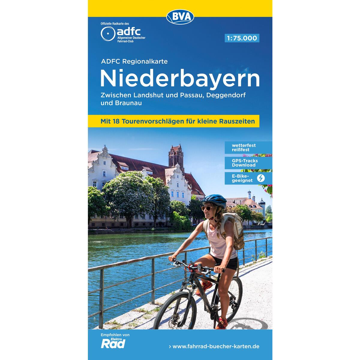 ADFC-Regionalkarte Niederbayern, 1:75.000, mit Tagestourenvorschlägen, reiß- und... ADFC-Regionalkarte Niederbayern, 1:75.000, mit Tagestourenvorschlägen, reiß- und... von BVA Bielefelder Verlag
