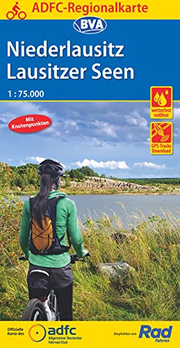 ADFC-Regionalkarte Niederlausitz Lausitzer Seen, 1:75.000, mit Tagestourenvorschlägen, reiß- und wetterfest, E-Bike-geeignet, mit Knotenpunkten, GPS-Tracks Download (ADFC-Regionalkarte 1:75000)