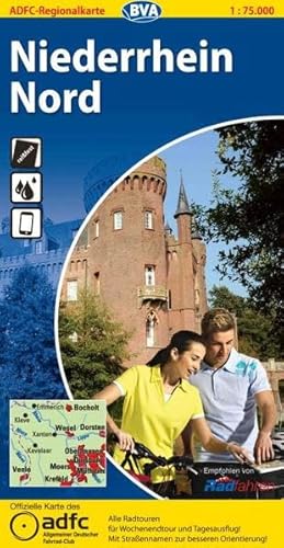 ADFC-Regionalkarte Niederrhein Nord mit Tagestouren-Vorschlägen, 1:75.000, reiß- und wetterfest, GPS-Tracks Download: Alle Radtouren für Wochenende ... Fahrrad-Club (ADFC-Regionalkarte 1:75000) von BVA BikeMedia