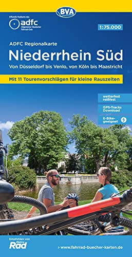 ADFC-Regionalkarte Niederrhein Süd 1:75.000, mit Tagestourenvorschlägen, reiß- und wetterfest, E-Bike-geeignet, mit Knotenpunkten, ... bis Maastricht (ADFC-Regionalkarte 1:75000) von BVA BikeMedia