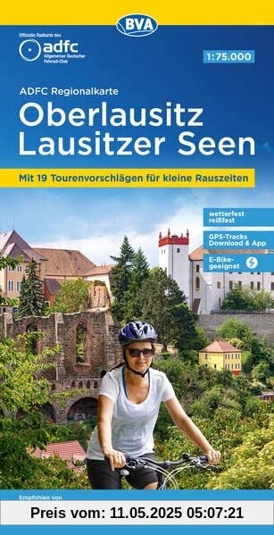 ADFC-Regionalkarte Oberlausitz - Lausitzer Seen, 1:75.000, mit Tagestourenvorschlägen, reiß- und wetterfest, GPS-Tracks Download (ADFC-Regionalkarte 1:75000)