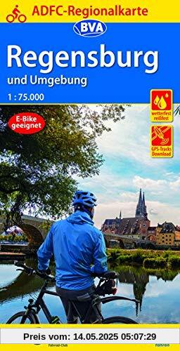 ADFC-Regionalkarte Regensburg und Umgebung mit Tagestouren-Vorschlägen, 1:75.000, reiß- und wetterfest, GPS-Tracks Download (ADFC-Regionalkarte 1:75000)
