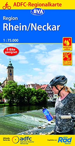 ADFC-Regionalkarte Region Rhein/Neckar, 1:75.000, mit Tagestourenvorschlägen, reiß- und wetterfest, E-Bike-geeignet, GPS-Tracks Download (ADFC-Regionalkarte 1:75000) von BVA BikeMedia