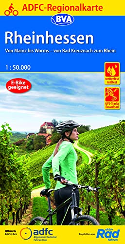 ADFC-Regionalkarte Rheinhessen, 1:50.000, mit Tagestourenvorschlägen, reiß- und wetterfest, E-Bike-geeignet, GPS-Tracks Download: Von Mainz bis Worms ... zum Rhein (ADFC-Regionalkarte 1:50.000)