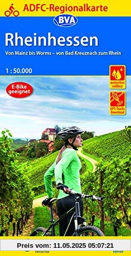 ADFC-Regionalkarte Rheinhessen, 1:50.000, reiß- und wetterfest, GPS-Tracks Download: Von Mainz bis Worms - von Bad Kreuznach zum Rhein (ADFC-Regionalkarte 1:50000)