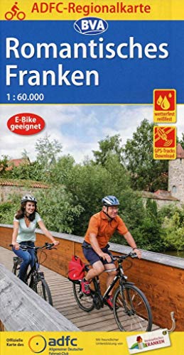 ADFC-Regionalkarte Romantisches Franken, 1:60.000, mit Tagestourenvorschlägen, reiß- und wetterfest, E-Bike-geeignet, GPS-Tracks Download (ADFC-Regionalkarte 1:60.000) von BVA Bielefelder Verlag