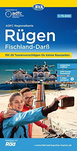 ADFC-Regionalkarte Rügen Fischland-Darß, 1:75.000, mit Tagestourenvorschlägen, reiß- und wetterfest, E-Bike-geeignet, GPS-Tracks-Download (ADFC-Regionalkarte 1:75000) von BVA BikeMedia