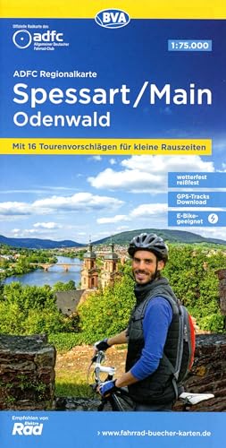 ADFC-Regionalkarte Spessart/Main/Odenwald, 1:75.000, mit Tagestourenvorschlägen, reiß- und wetterfest, E-Bike-geeignet, GPS-Tracks Download (ADFC-Regionalkarte 1:75000) von BVA BikeMedia