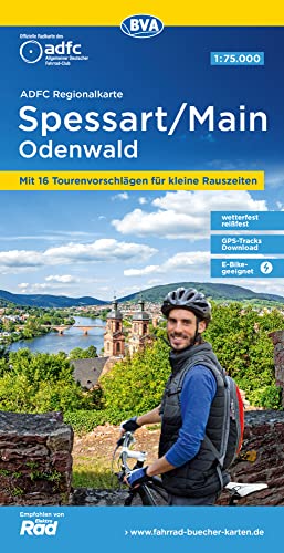 ADFC-Regionalkarte Spessart/Main/Odenwald, 1:75.000, mit Tagestourenvorschlägen, reiß- und wetterfest, E-Bike-geeignet, GPS-Tracks Download (ADFC-Regionalkarte 1:75000) von BVA BikeMedia