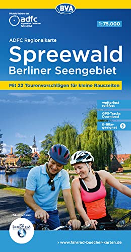 ADFC-Regionalkarte Spreewald Berliner Seengebiet, 1:75.000, mit Tagestourenvorschlägen, reiß- und wetterfest, E-Bike-geeignet, GPS-Tracks Download (ADFC-Regionalkarte 1:75000) von BVA BikeMedia