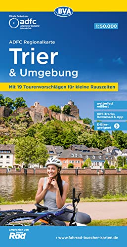 ADFC-Regionalkarte Trier und Umgebung, 1:50.000, mit Tagestourenvorschlägen, reiß- und wetterfest, GPS-Tracks Download (ADFC-Regionalkarte 1:50.000) von BVA BikeMedia