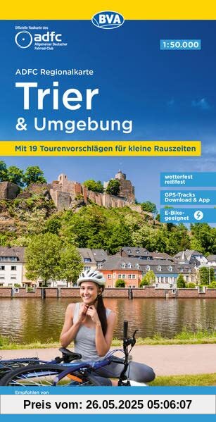 ADFC-Regionalkarte Trier und Umgebung, 1:50.000, mit Tagestourenvorschlägen, reiß- und wetterfest, GPS-Tracks Download (ADFC-Regionalkarte 1:50.000)