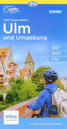 ADFC-Regionalkarte Ulm und Umgebung, 1:75.000, mit Tagestourenvorschlägen, reiß- und wetterfest, E-Bike-geeignet, GPS-Tracks-Download (ADFC-Regionalkarte 1:75000)