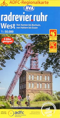 ADFC-Regionalkarte radrevier.ruhr West, 1:50.000, mit Tagestourenvorschlägen, reiß- und wetterfest, E-Bike-geeignet, GPS-Tracks Download: Von Xanten ... bis Essen (ADFC-Regionalkarte 1:50.000)