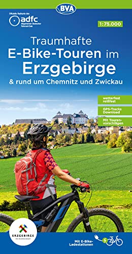 ADFC-Regionalkarte Traumhafte E-Bike-Touren im Erzgebirge, 1:75.000, mit Tagestourenvorschlägen, reiß- und wetterfest, GPS-Tracks Download: rund um Chemnitz und Zwickau (ADFC-Regionalkarte 1:75000)