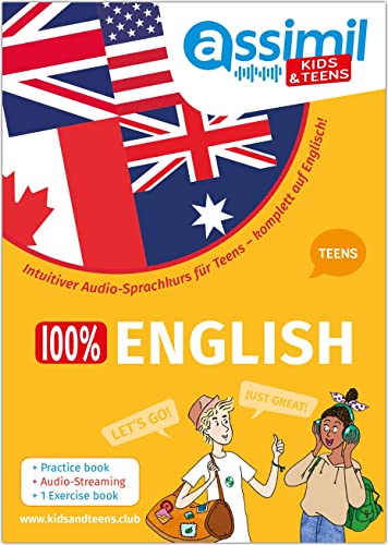 ASSiMiL 100 % English - Teens: Intuitiver Audio-Sprachkurs für Teens - Lehrbuch + Übungsheft + Audio-Streaming (Assimil: Kids & Teens) von Assimil