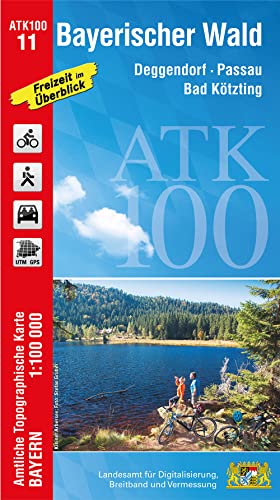 ATK100-11 Bayerischer Wald (Amtliche Topographische Karte 1:100000): Deggendorf, Passau, Bad Kötzting, Viechtach, Neumarkt b.Hl.Blut, Lamer Winkel, ... Topographische Karte 1:100000 Bayern) von LDBV Bayern